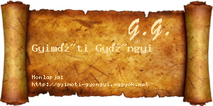 Gyimóti Gyöngyi névjegykártya